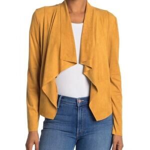 Bagatelle Collection Faux Suede Drape Front Jacket US Women's L